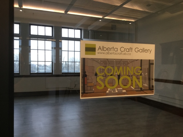 Alberta Craft Gallery open soon sign
